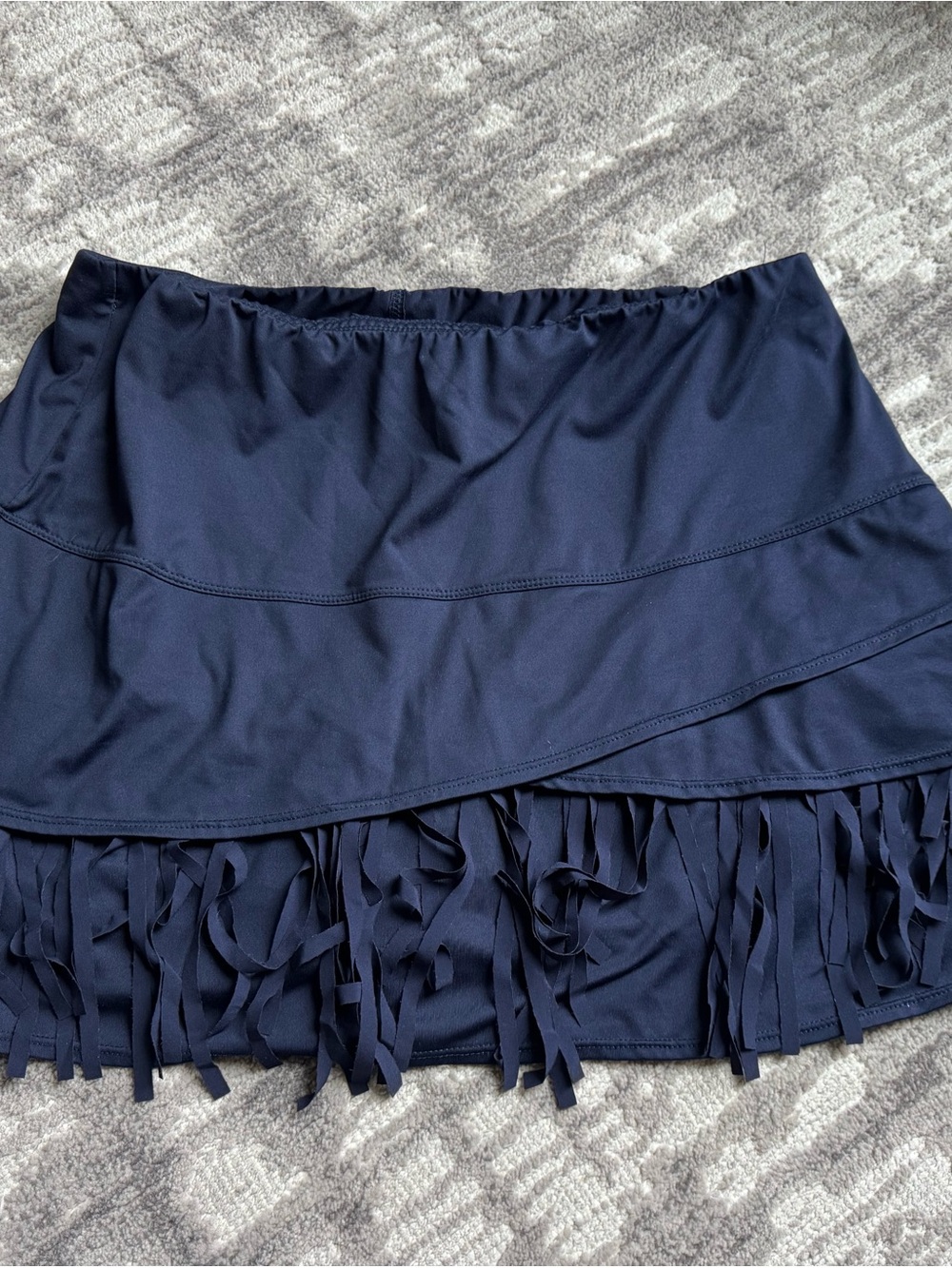 Lucky in Love Navy Fringed Sport Mini Skirt